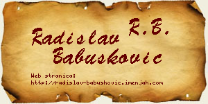 Radislav Babušković vizit kartica